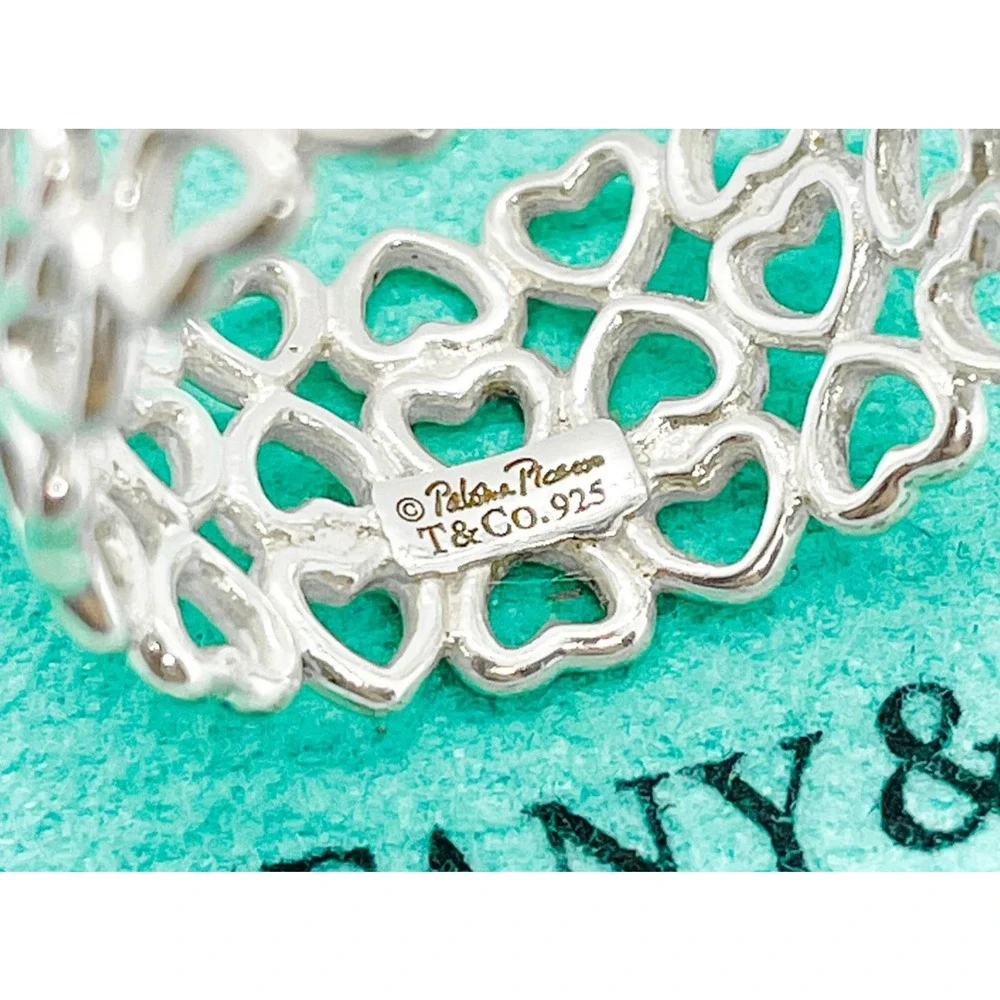 Tiffany & Co. Paloma Picasso Crown of Hearts Wide Ring Sterling Silver Size 7